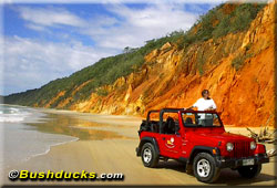 The colored sands of Rainbow Beach